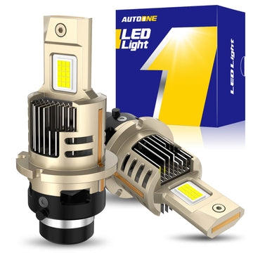 Autoone Headlight Bulb 24000LM D2S D2R Headlight Bulbs 6500K White High and Low Beam, Fog Light Bulbs